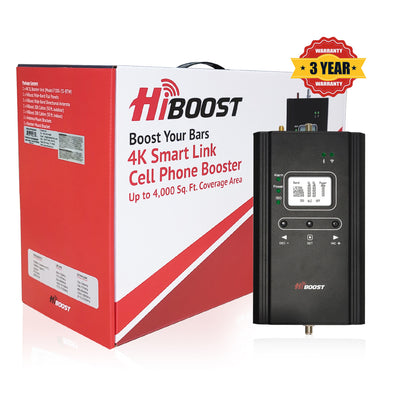 Hiboost 4K Smart Link 3G 4G LTE Wireless Cell Phone Signal Booster (Open Box)