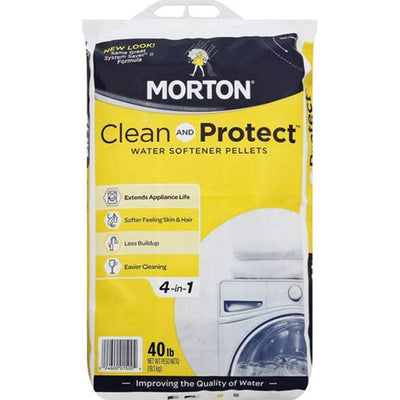 Morton Salt Sodium Chloride Water Softener Pellets, 40 Pounds (2 Pack)