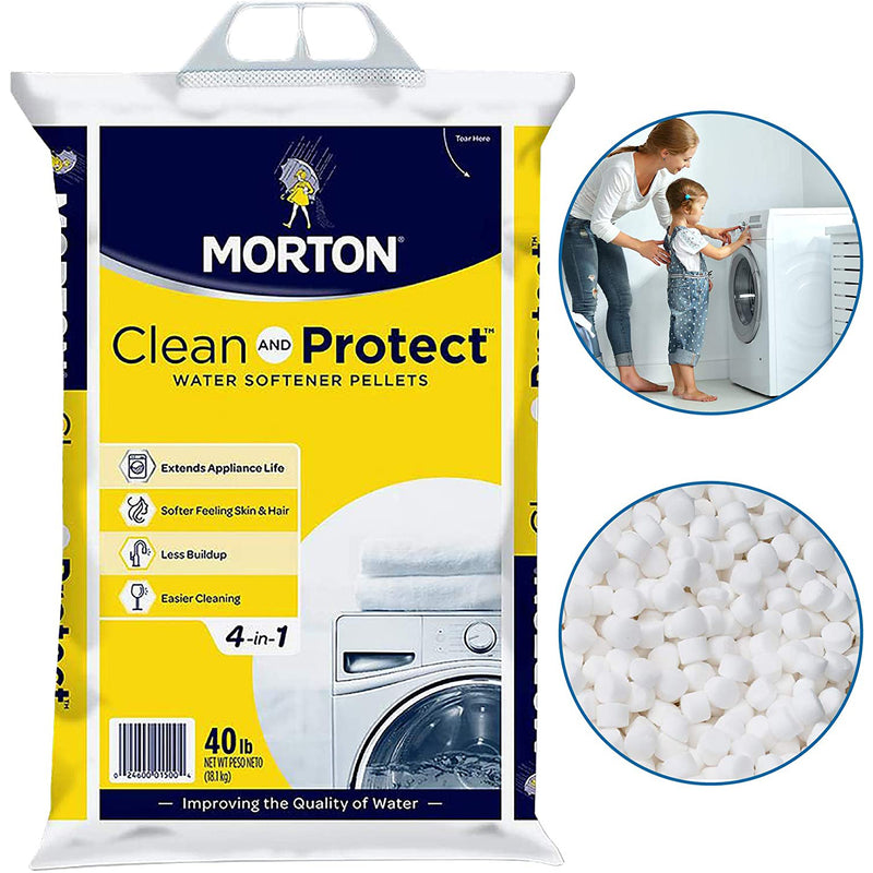 Morton Salt Sodium Chloride Water Softener Pellets, 40 Pounds (2 Pack)