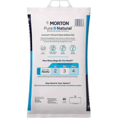Morton Salt Natural Sodium Chloride Water Softener Crystals, 40 Pounds (2 Pack)