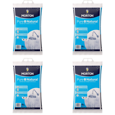 Morton Salt Natural Sodium Chloride Water Softener Crystals, 40 Pounds (4 Pack) - VMInnovations