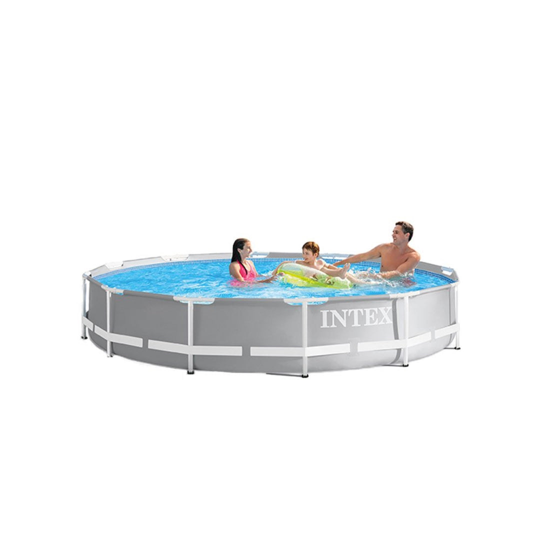 Intex Prism Frame 12' x 30" Above Ground Swimming Pool with 48" Ground Ladder