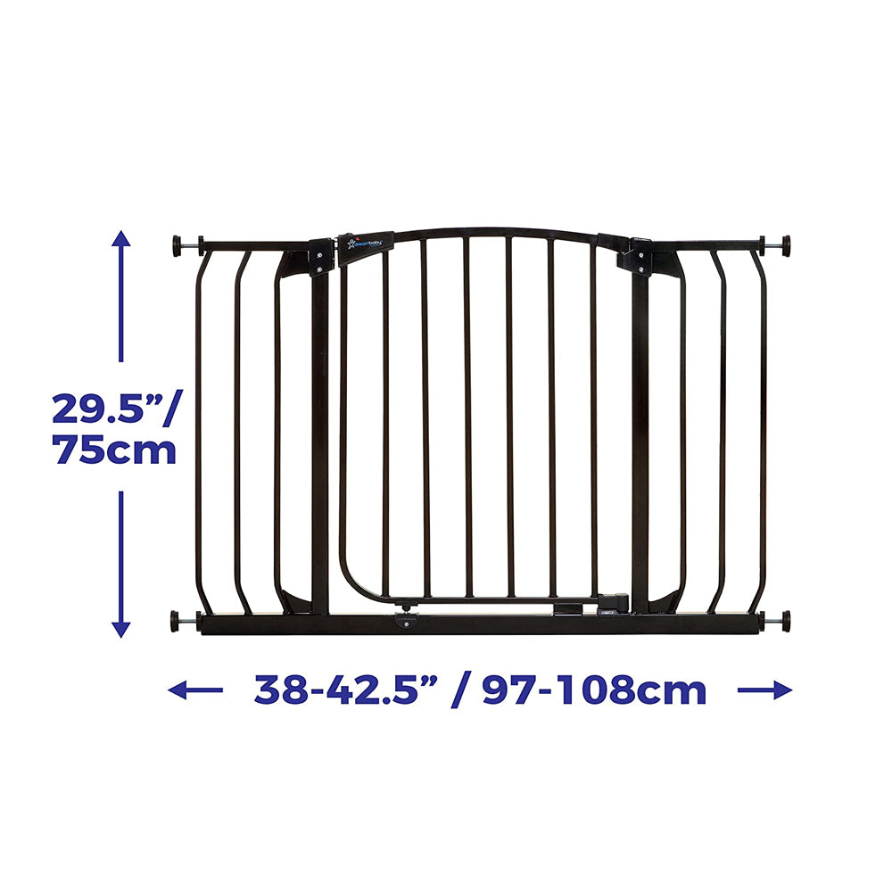 Dreambaby F170B Chelsea 38 to 42.5 Inch Auto-Close Baby Pet Safety Gate, Black - VMInnovations