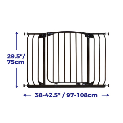 Dreambaby F170B Chelsea 38 to 42.5 Inch Auto-Close Baby Pet Safety Gate, Black - VMInnovations