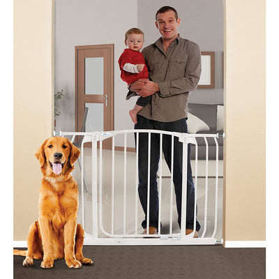 Dreambaby F170W Chelsea 38 to 42.5 Inch Auto-Close Baby Pet Safety Gate, White - VMInnovations