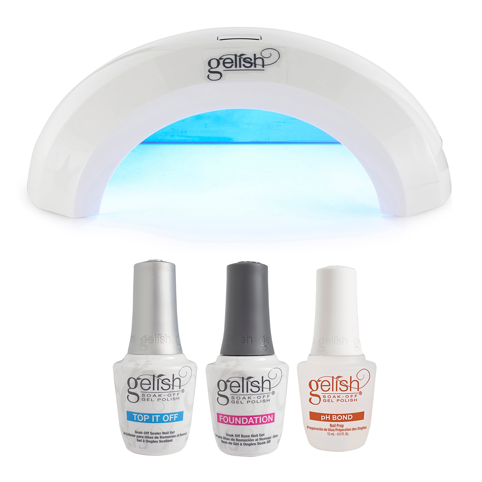 Gelish Mini Pro LED Nail Polish Lamp, Gelish Soak Off Gel Nail Polish Kit - VMInnovations