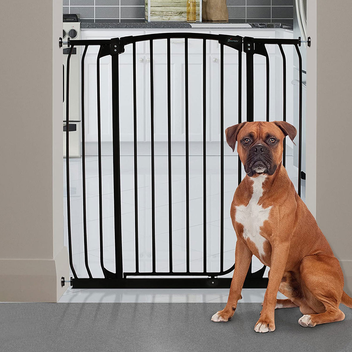 Dreambaby F191B Chelsea Extra Tall 38 to 42.5" Auto Close Baby & Pet Gate, Black - VMInnovations