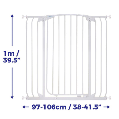 Dreambaby F191W Chelsea Extra Tall 38 to 42.5" Auto Close Baby & Pet Gate, White - VMInnovations