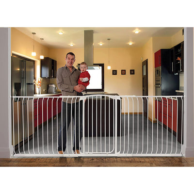 Dreambaby F191W Chelsea Extra Tall 38 to 42.5" Auto Close Baby & Pet Gate, White - VMInnovations