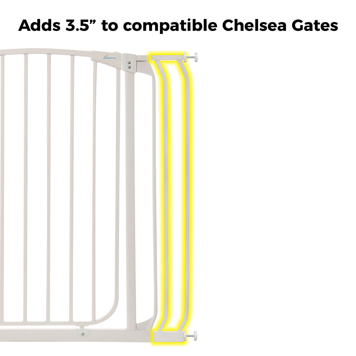 Dreambaby F192W Chelsea 3.5 Inch Wide Baby and Pet Safety Gate Extension, White - VMInnovations