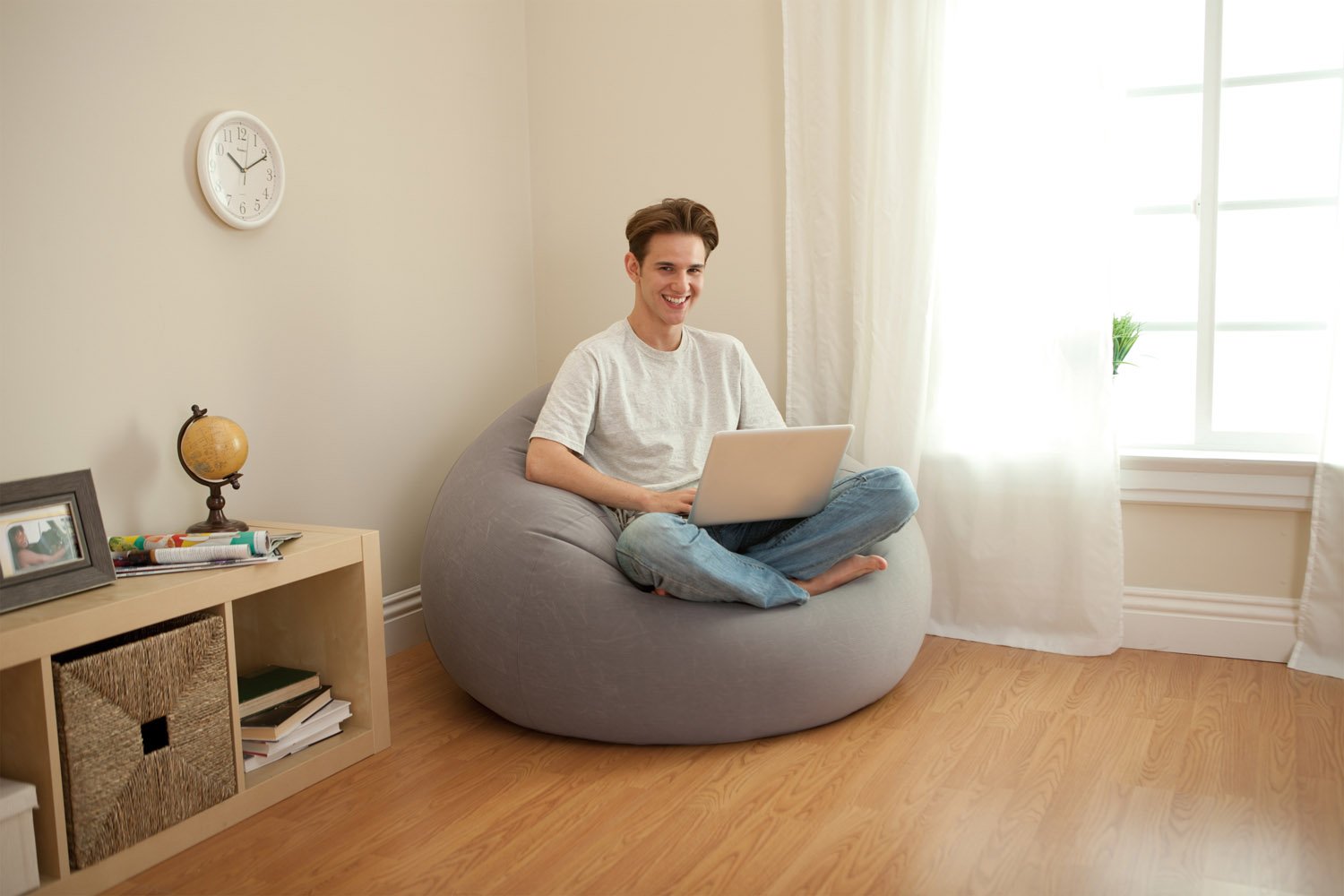 Intex Inflatable Beanless Bag Chair & Intex Inflatable Queen Size Futon Sofa