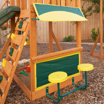 KidKraft Wooden Cedar Discovery Swing Set/ Playset with Climbing Wall (Open Box)