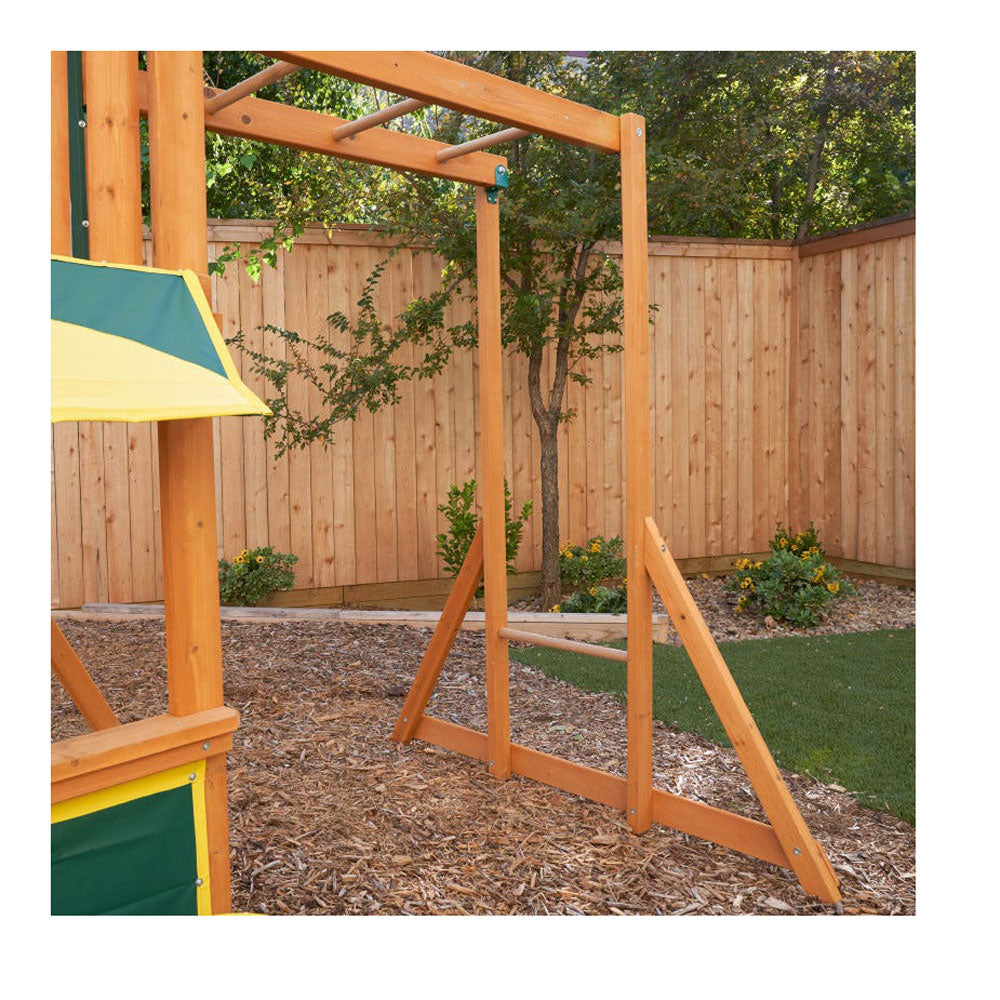KidKraft Wooden Cedar Discovery Swing Set/ Playset with Climbing Wall (Open Box)