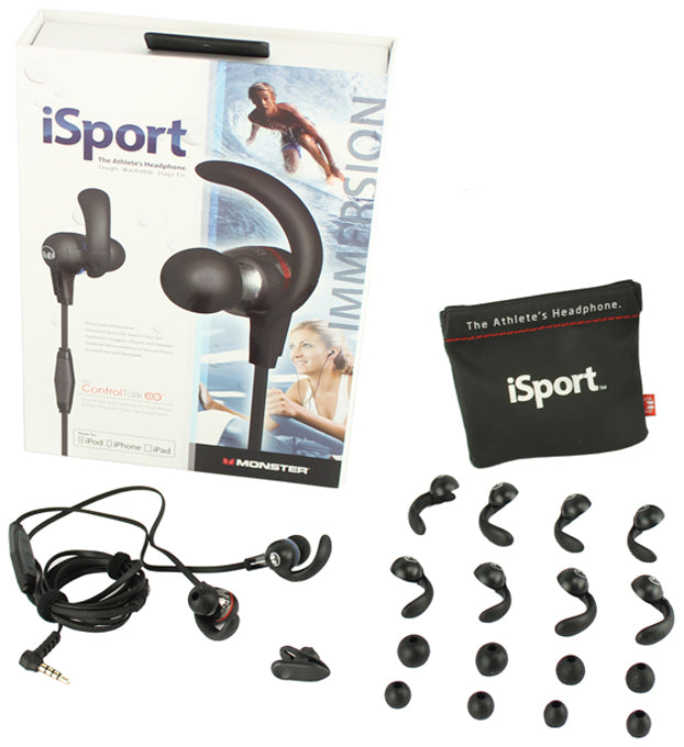 Monster iSport Immersion In-Ear Headphones Earbuds w/ ControlTalk - Black