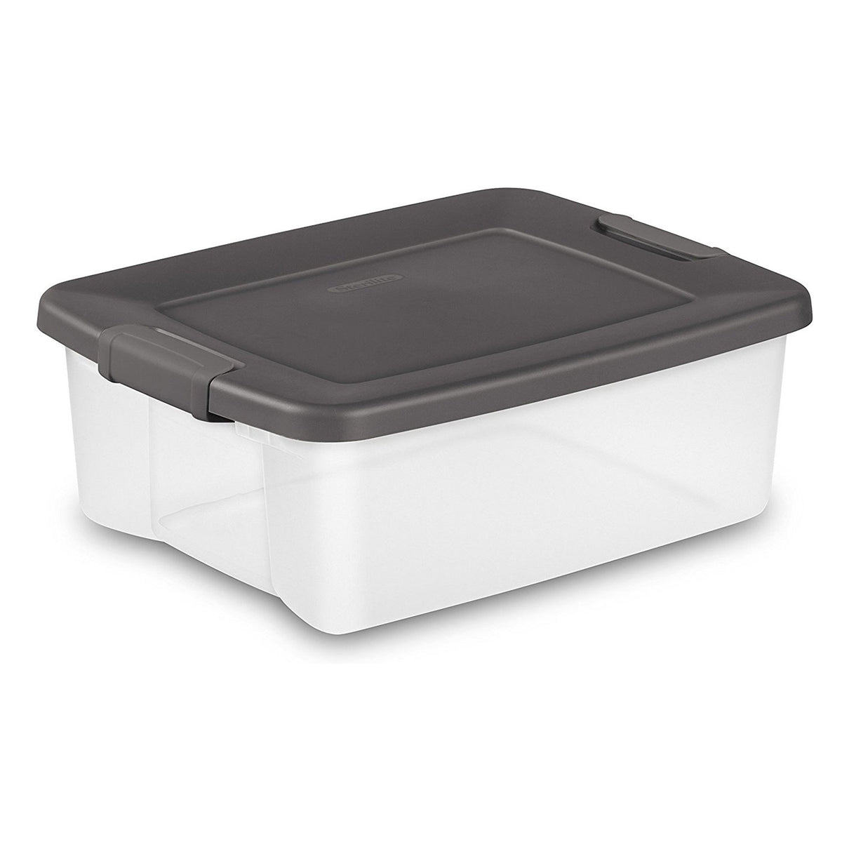 Sterilite 25 Qt. Shelf Tote Driftwood Lid Clear Base (Open Box)