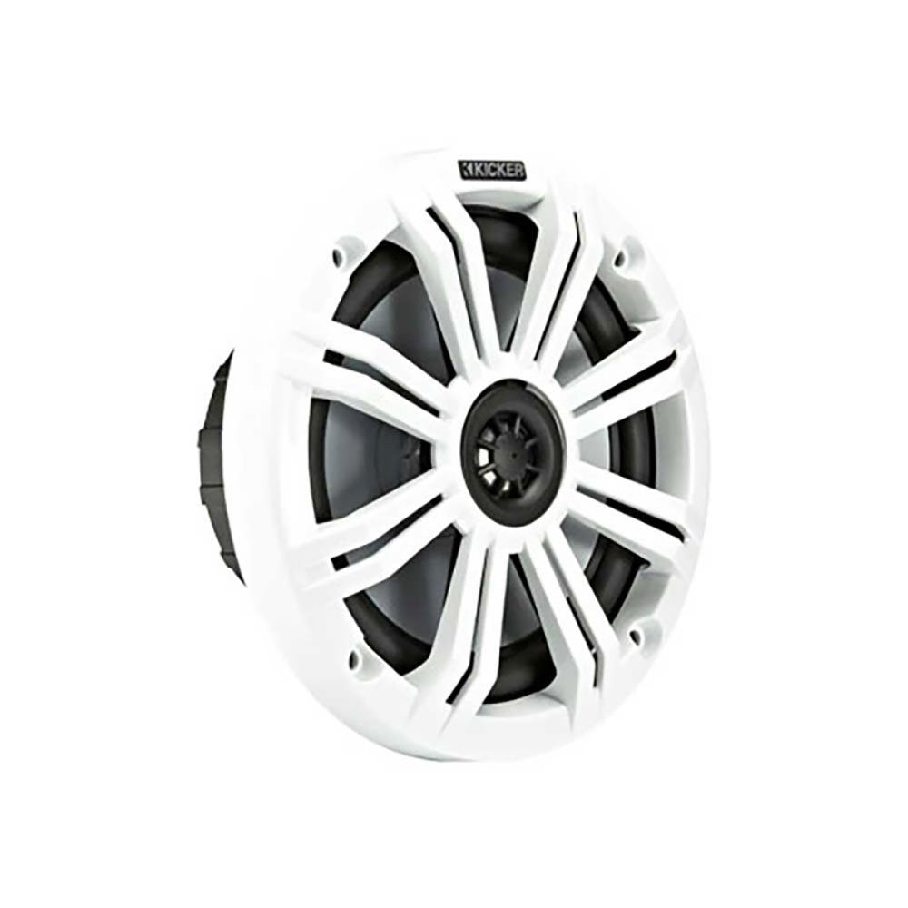 Kicker KM 6.5" Marine Marvel UV Treated Speakers, Black/White Grilles (2 Pair)