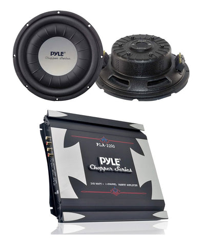 2) Pyle PLWCH10D 10" 2000W Car Subwoofers + Pyle PLA2200 2 Channel Car Amplifier