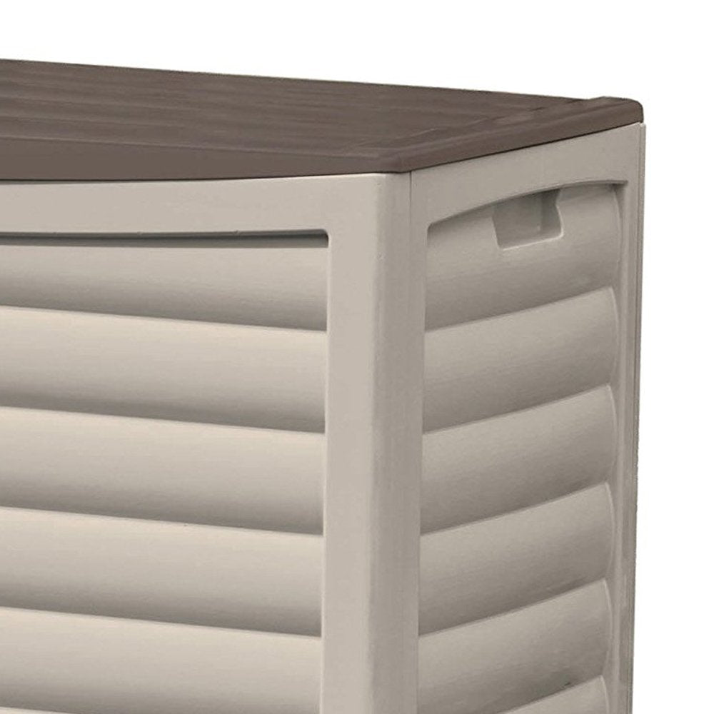 Suncast DB8300 83 Gallon Resin Outdoor Patio Storage Deck Box, Taupe (2 Pack)