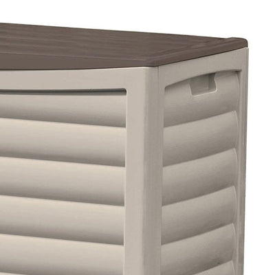Suncast DB8300 83 Gallon Resin Outdoor Patio Storage Deck Box, Taupe (2 Pack)
