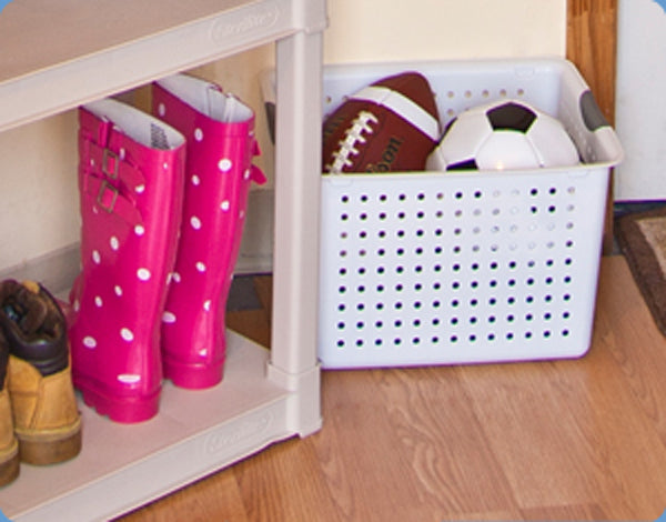 Sterilite Deep Ultra Plastic Storage Bin Organizer Basket, White (54 Pack)
