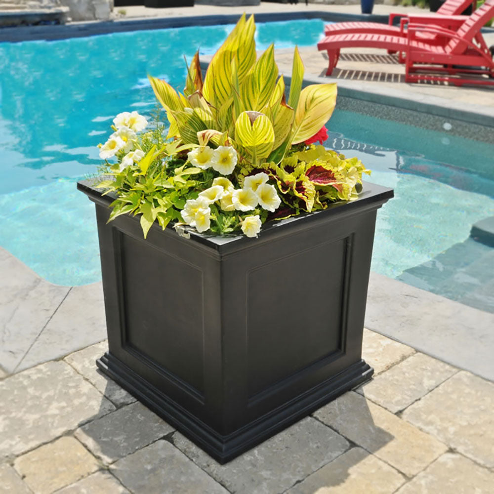 Mayne Fairfield Large 20 In Square Plastic Flower Planter Box, Black (Open Box)