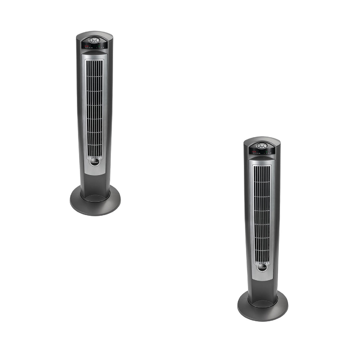 Lasko Wind Curve Nighttime Setting Tower Fan w/ Remote Control, Silver (2 Pack)