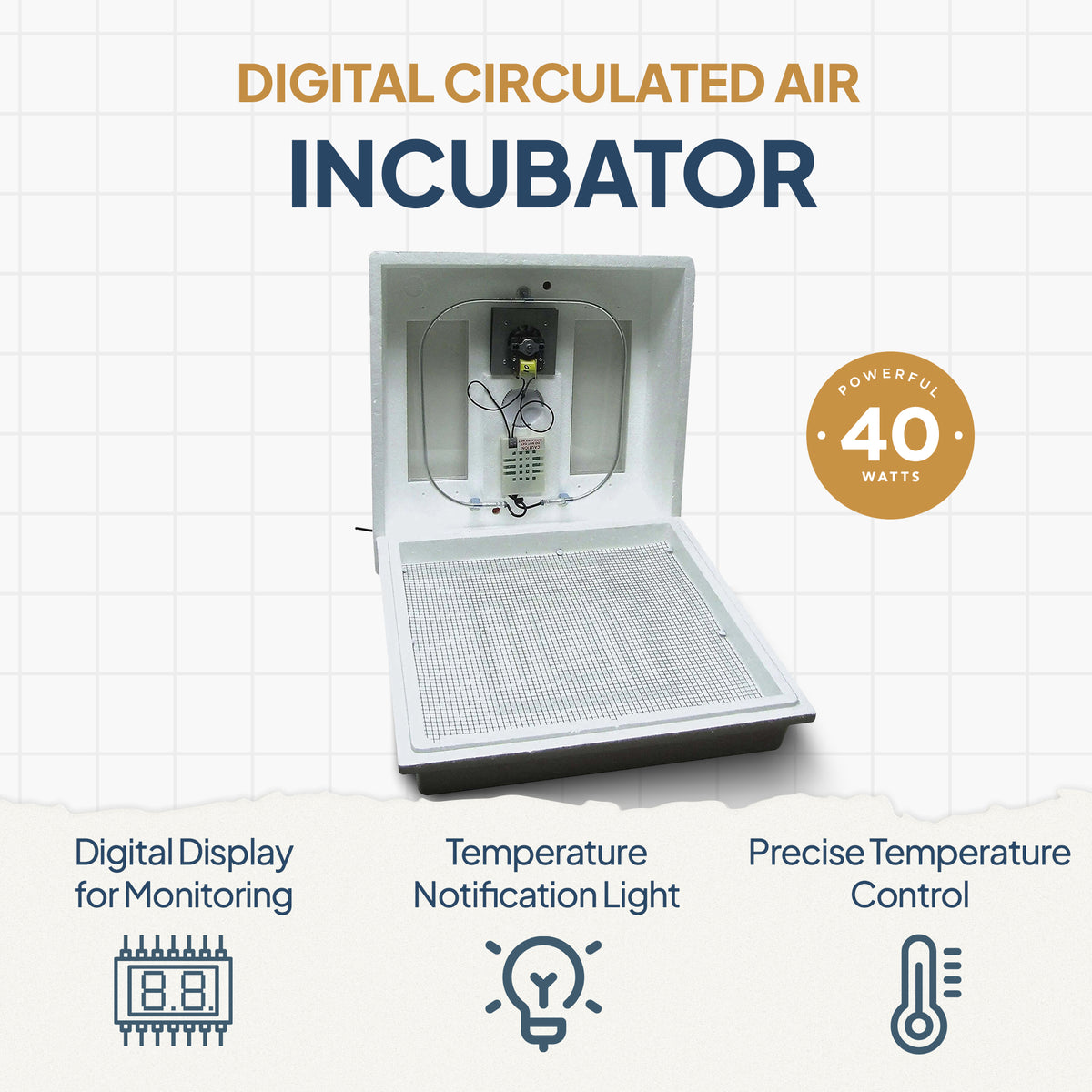 Farm Innovators 40W Digital Circulated Air Incubator for Up to 4 Eggs (4 Pack)