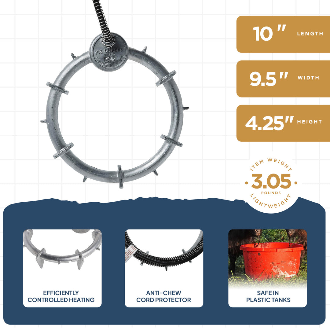 Farm Innovators Ice Chaser Aluminum Submergible Tank De-Icer w/Protector, 2 Pack