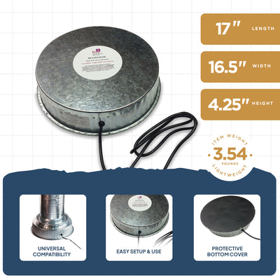 Farm Innovators 125W Heated Base for Metal Poultry Founts, 4 Pack, Metallic