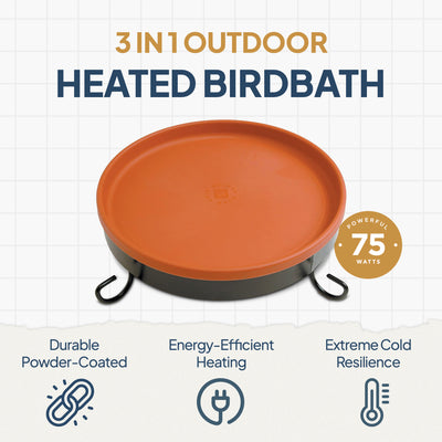 Farm Innovators All Seasons 3 In 1 75 Watts Heated Birdbath, Terracotta (4 Pack) - VMInnovations