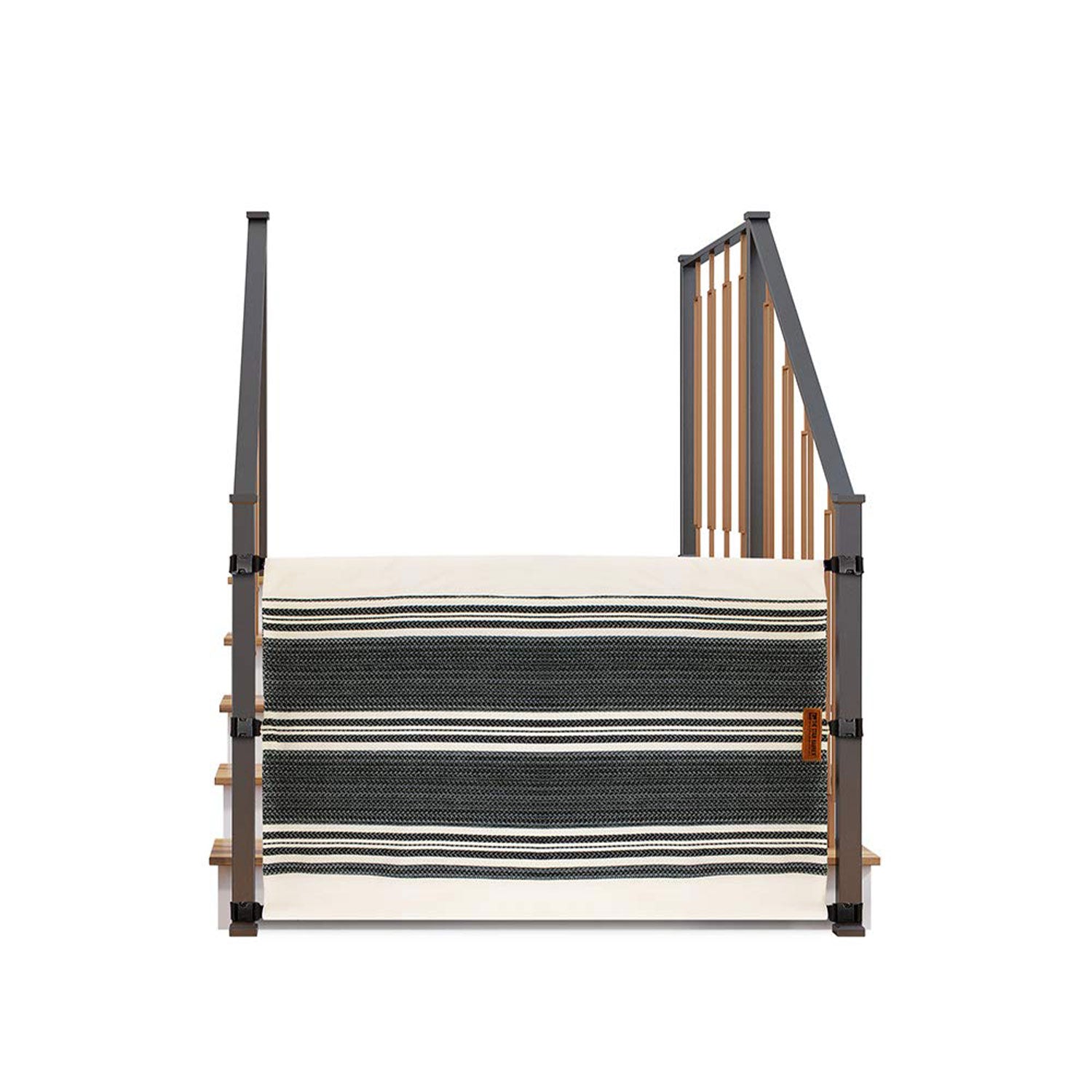 The Stair Barrier 36-42In Banister to Banister Baby/Pet Gate, Lined Black (Used) - VMInnovations