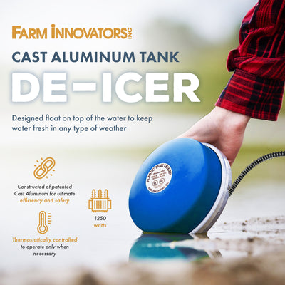 Farm Innovators H-418 1250 Watt Cast Aluminum Floating Tank Deicer (Open Box)