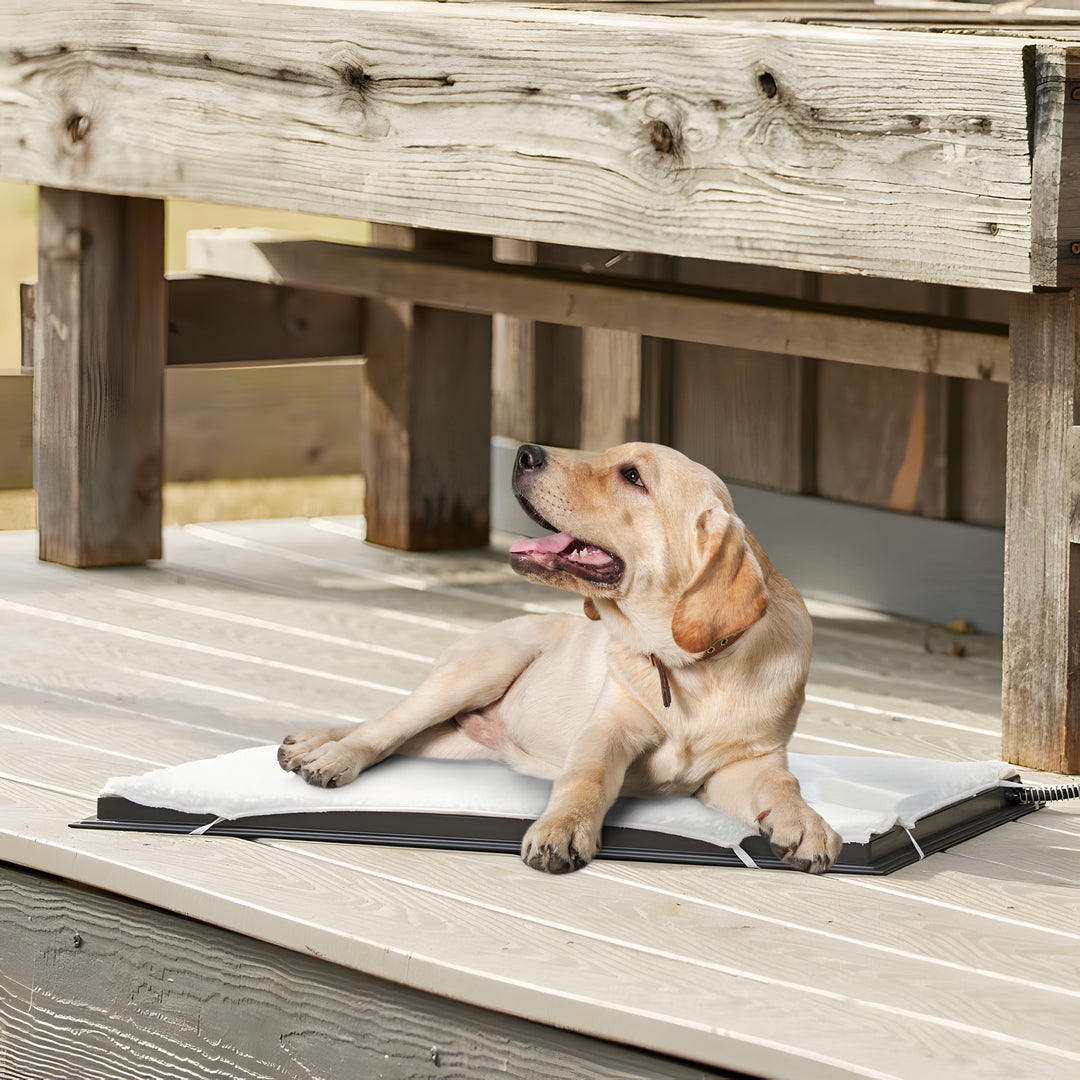 Farm Innovators HM-100L Large Plastic Heated Pet Mat with Fleece Cover, 100 Watt