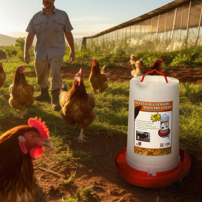 Farm Innovators HPF-100 Heated 3g Plastic Hanging Water Fountain, Red (Used) - VMInnovations