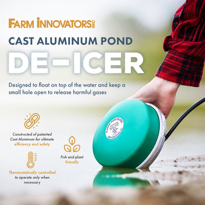 Farm Innovators Cast Aluminum 1250W All Pond Floating De-Icer Heater (Damaged)