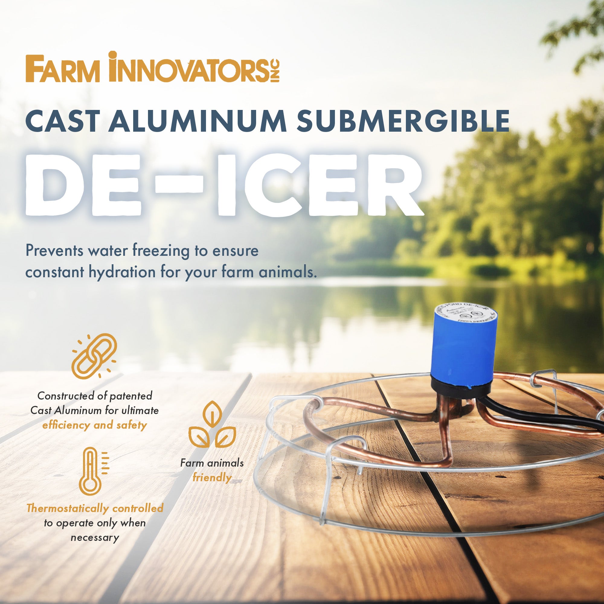 Farm Innovators 1500 Watt Cast Aluminum Submergible Water Deicer (Used) - VMInnovations