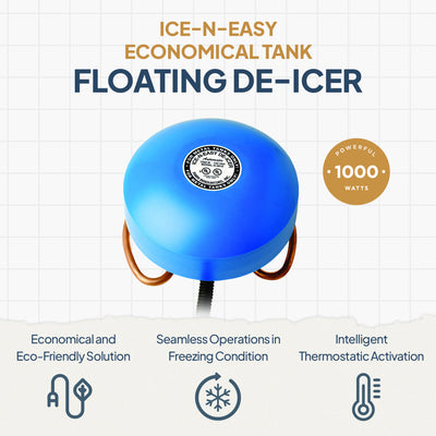 Farm Innovators Economical 1000 Watt Floating Metal Tank De-Icer, 3 Pack, Blue - VMInnovations