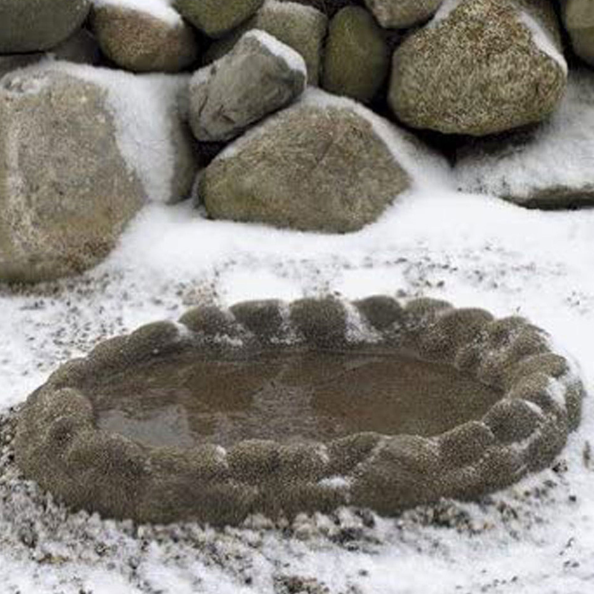 Farm Innovators FS-1 Four Seasons Sand Coated Heated Birdbath, 70 Watt(Open Box) - VMInnovations