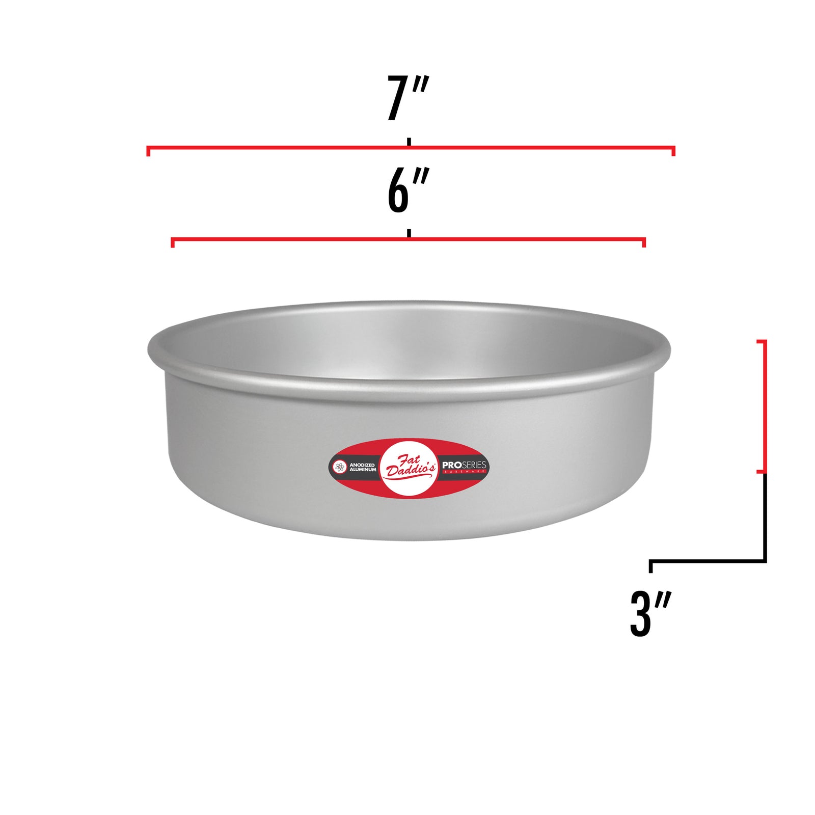 Fat Daddio's Anodized Aluminum Round Cake Pan Solid Bottom, 6 x 3" (Open Box) - VMInnovations
