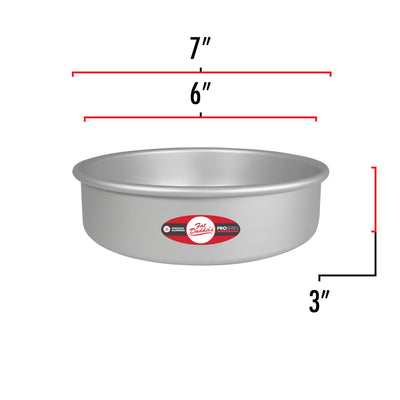 Fat Daddio's Anodized Aluminum Round Cake Pan with Solid Bottom (3 Sizes)