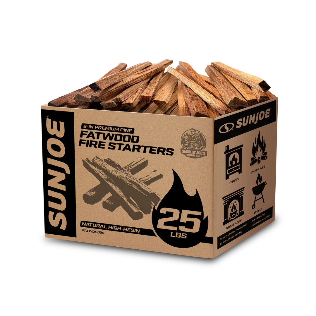 Sun Joe 25 Lb Fatwood Fire Starter Sticks for Fireplace, Wood Stove & Grill Use