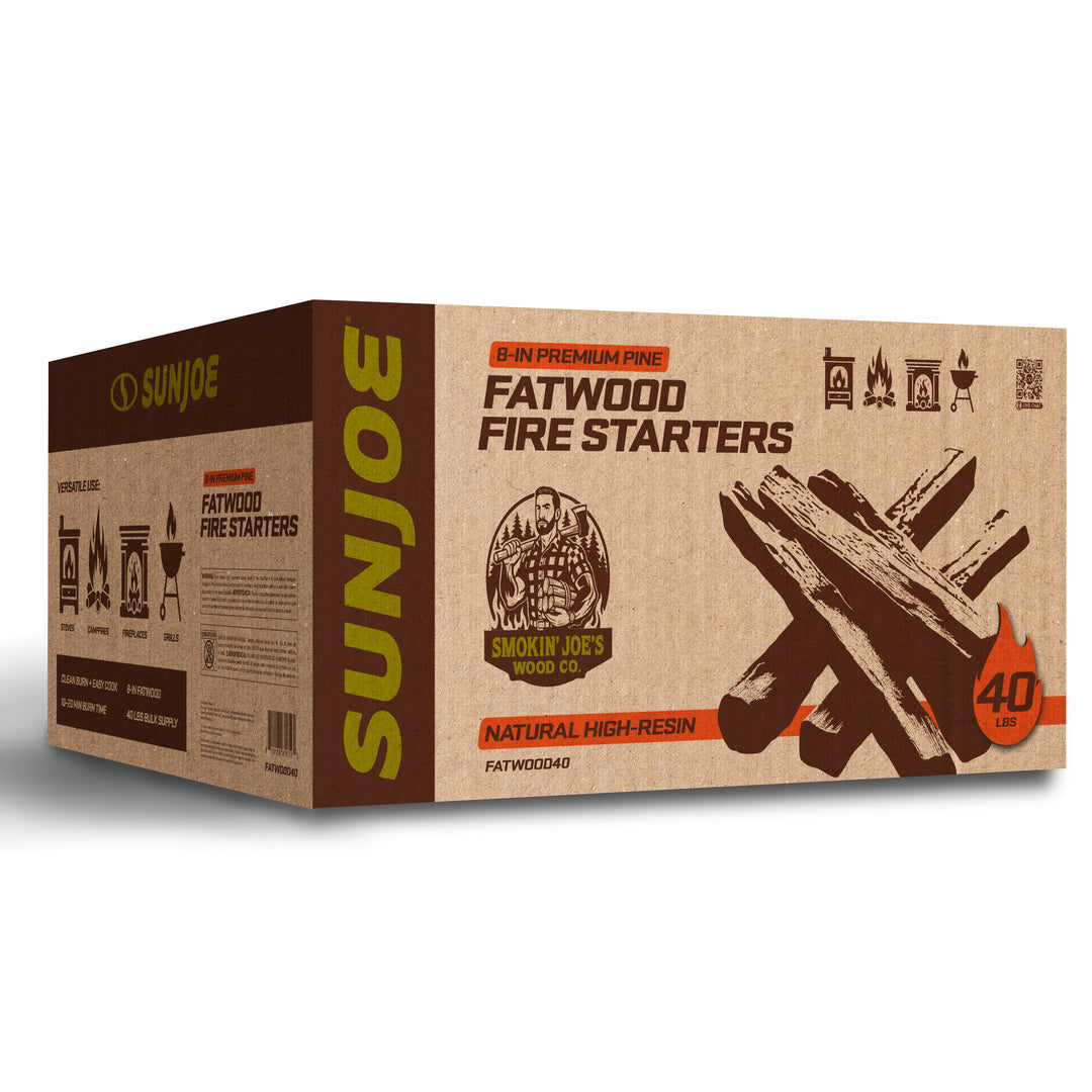 Sun Joe 40 Lb Fatwood Fire Starter Sticks for Fireplace, Wood Stove & Grill Use