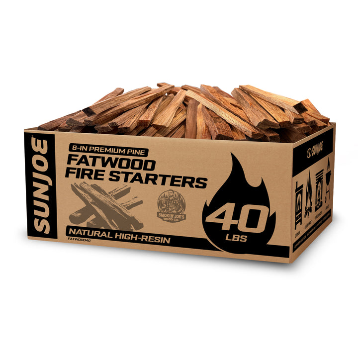 Sun Joe 40 Lb Fatwood Fire Starter Sticks for Fireplace, Wood Stove & Grill Use