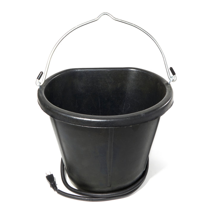 Farm Innovators 18 Quart Rubber Flat Back Heated Bucket with Guard, 90 Watt