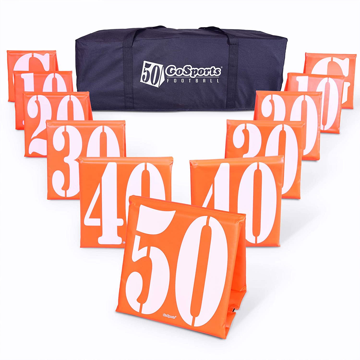 GoSports Football Field Yard Line Number Markers, Set of 11, Orange (Open Box) - VMInnovations