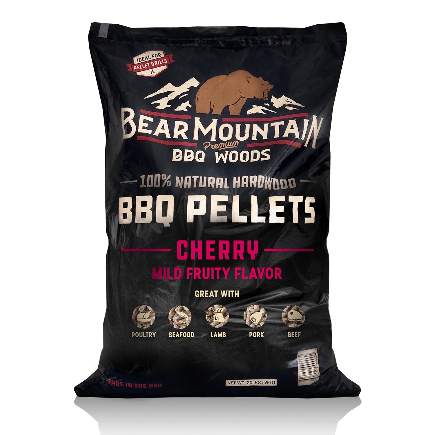 Bear Mountain BBQ Premium All Natural Hardwood Cherry Smoker Pellets, (Open Box)