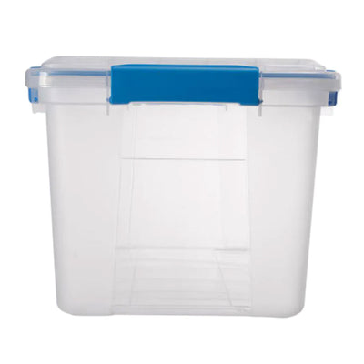 Ezy Storage IP67 Rated 50 Liter Waterproof Plastic Storage Tote with Lid, Clear - VMInnovations