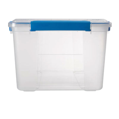 Ezy Storage IP67 Rated 18 Liter Waterproof Plastic Storage Tote with Lid, Clear - VMInnovations