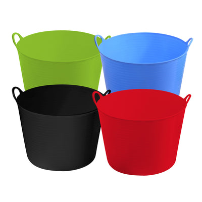 Ezy Storage Flexi 27 Qt Round Plastic Flexible Multi Use Storage Tub