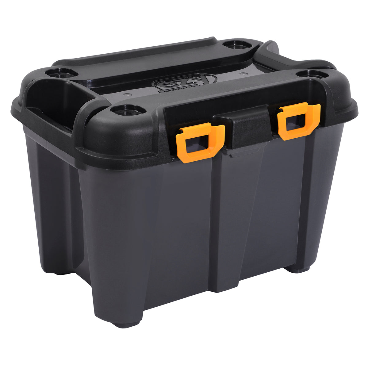 Ezy Storage Bunker 13 Gallon Heavy Duty Garage Storage Container Tub, Black Gray - VMInnovations